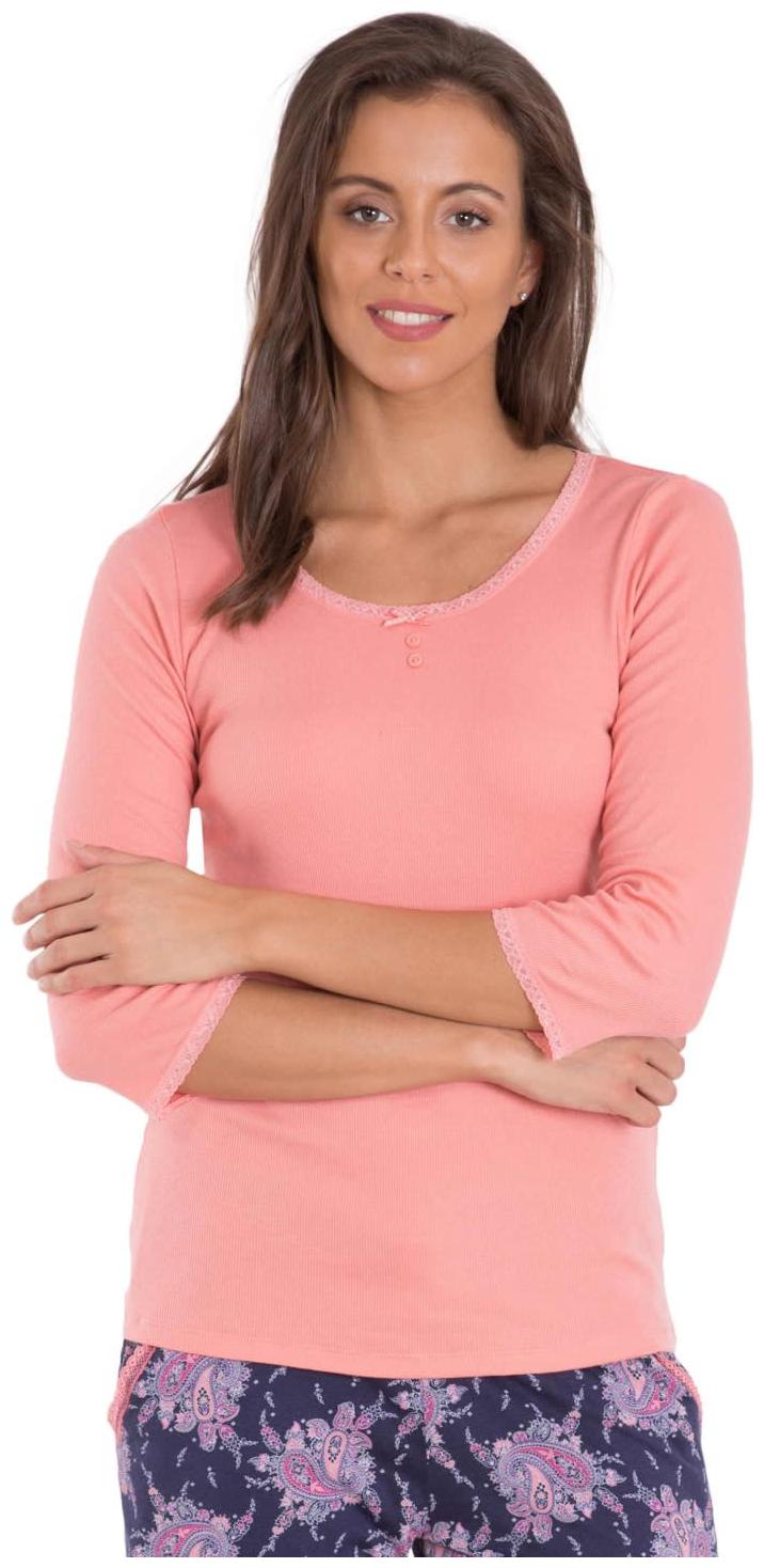 

Jockey Women Pink Slim fit Round neck Blended T shirt
