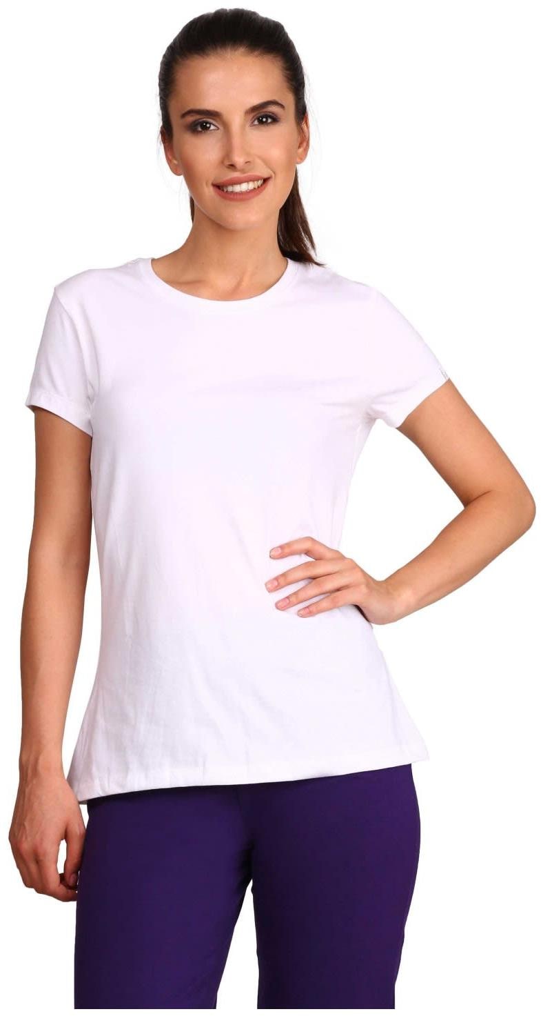 

Jockey Women White Regular fit Round neck Cotton T shirt