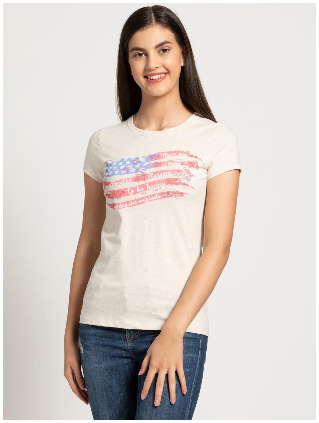 

Jockey Women Yellow Regular fit Round neck Cotton T shirt