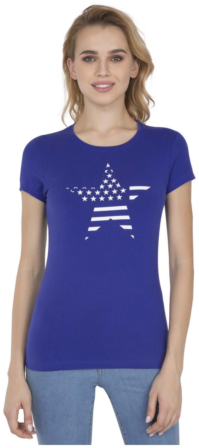 

Jockey Women Blue Regular fit Round neck Cotton T shirt