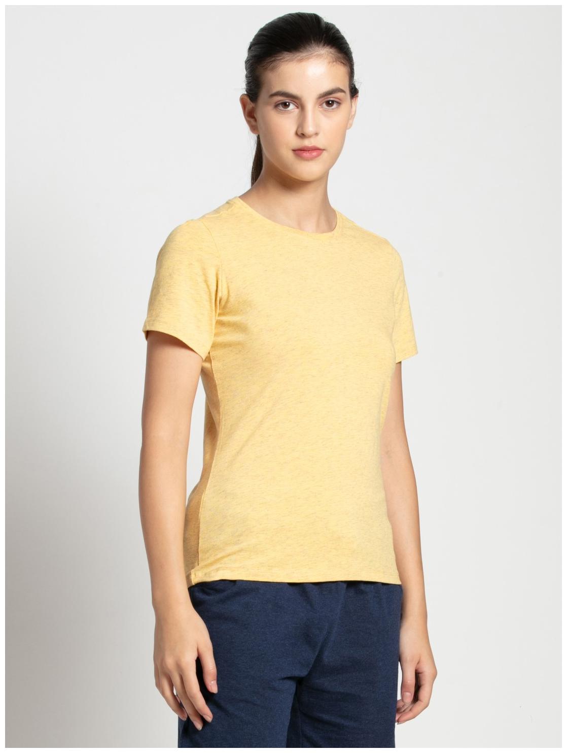 

Jockey Women Yellow Regular fit Round neck Cotton T shirt