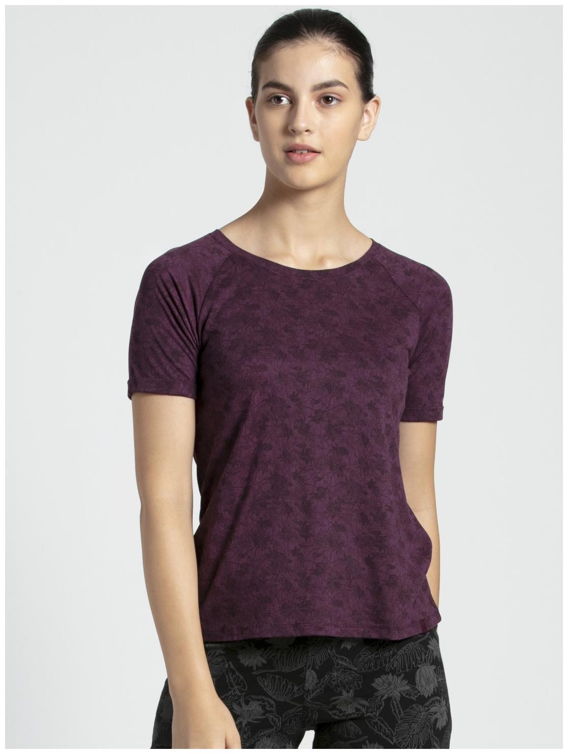 

Jockey Women Purple Regular fit Round neck Microfibre T shirt