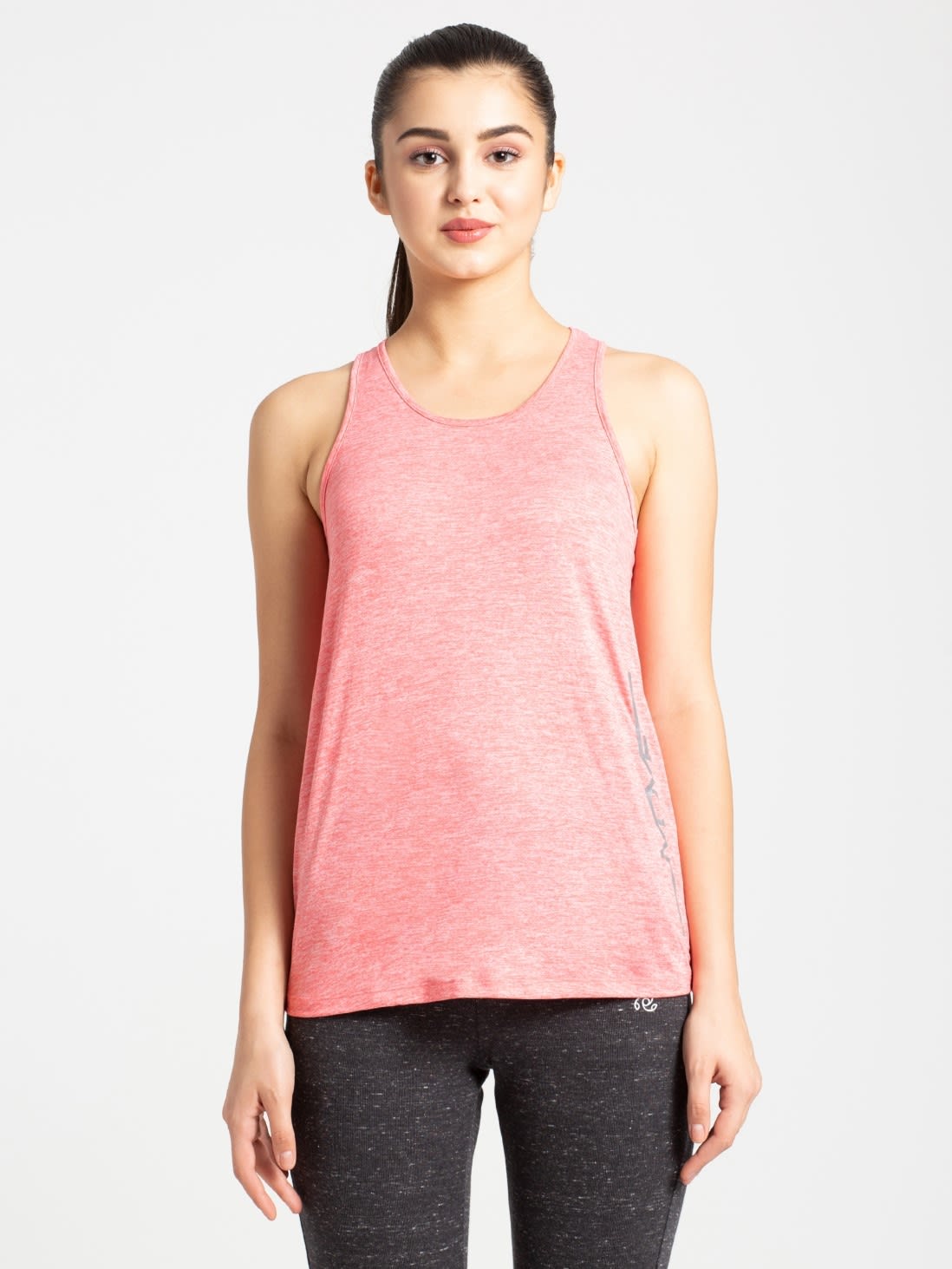 

Jockey Women Pink Regular fit Round neck Polyester Tank top