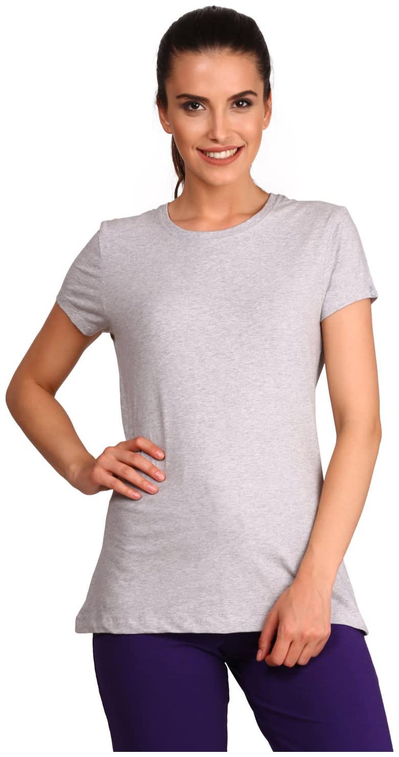 

Jockey Women Grey Regular fit Round neck Cotton T shirt