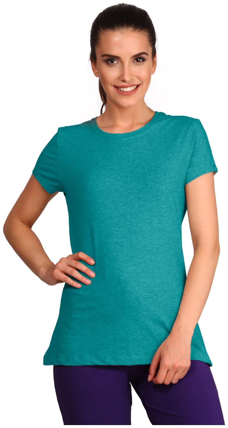 

Jockey Women Green Regular fit Round neck Cotton T shirt