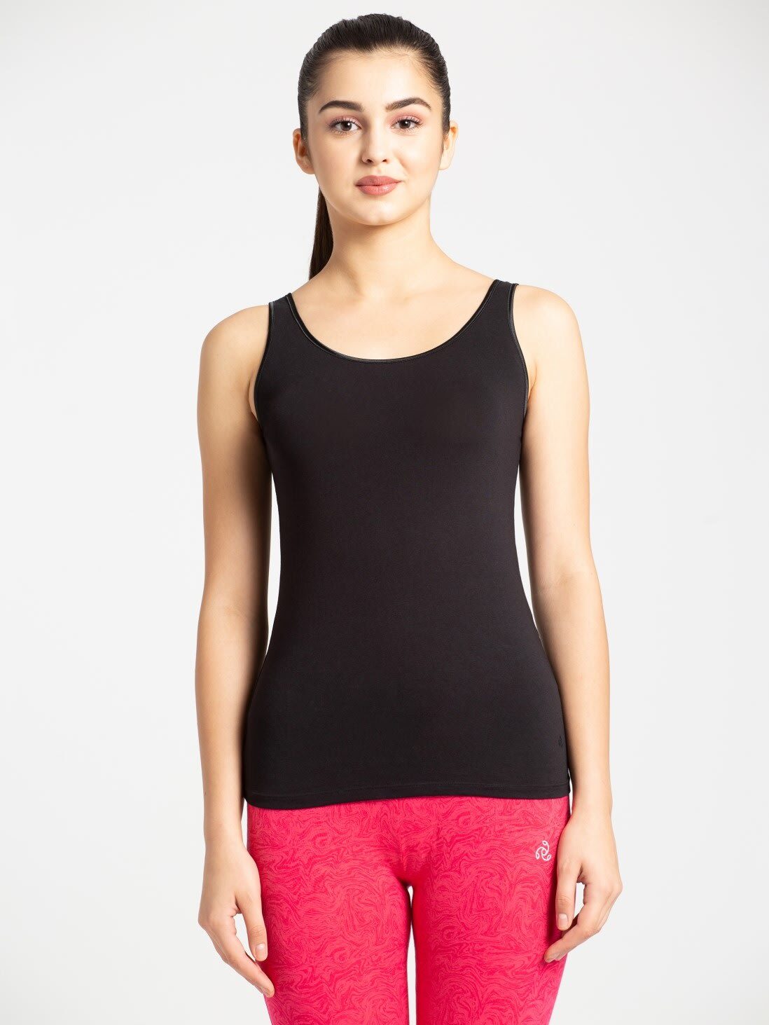 

Jockey Women Black Regular fit Round neck Cotton Tank top