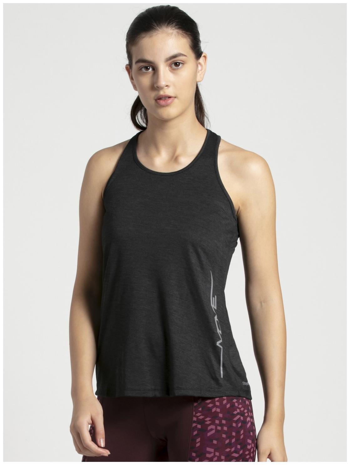 

Jockey Women Black Regular fit Round neck Polyester Tank top