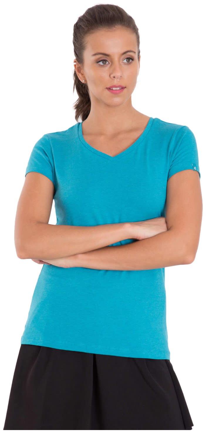 

Jockey Women Green Regular fit V neck Cotton T shirt