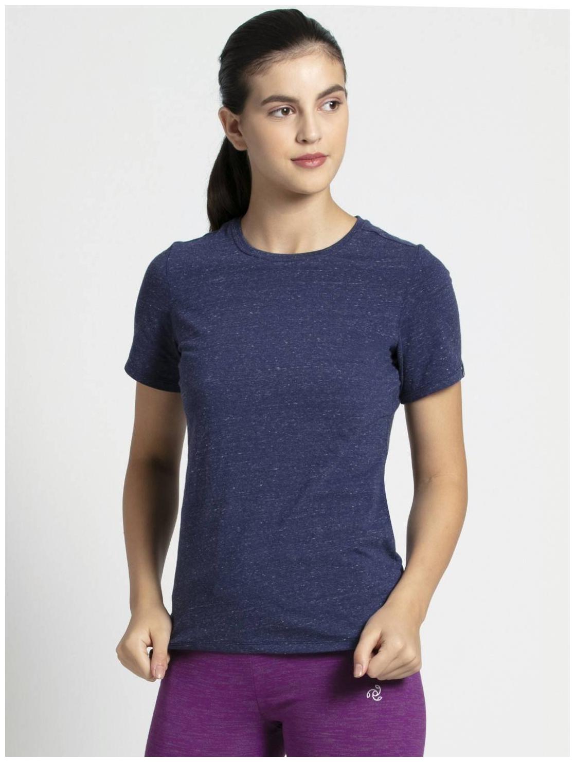 

Jockey Women Blue Regular fit Round neck Cotton T shirt