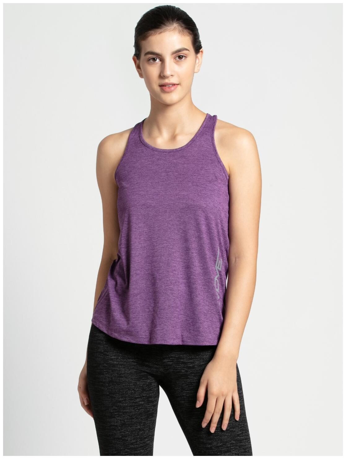 

Jockey Women Purple Regular fit Round neck Polyester Tank top