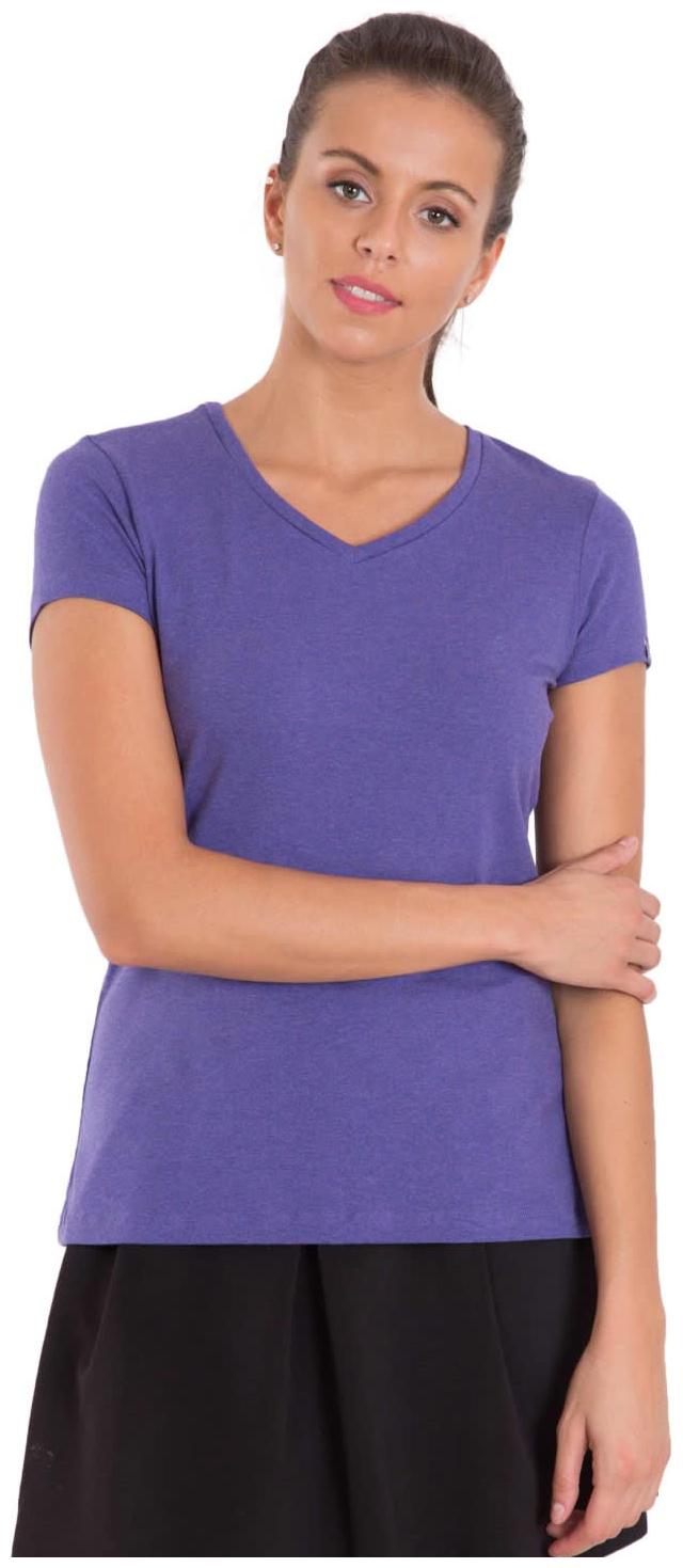 

Jockey Women Purple Regular fit V neck Cotton T shirt