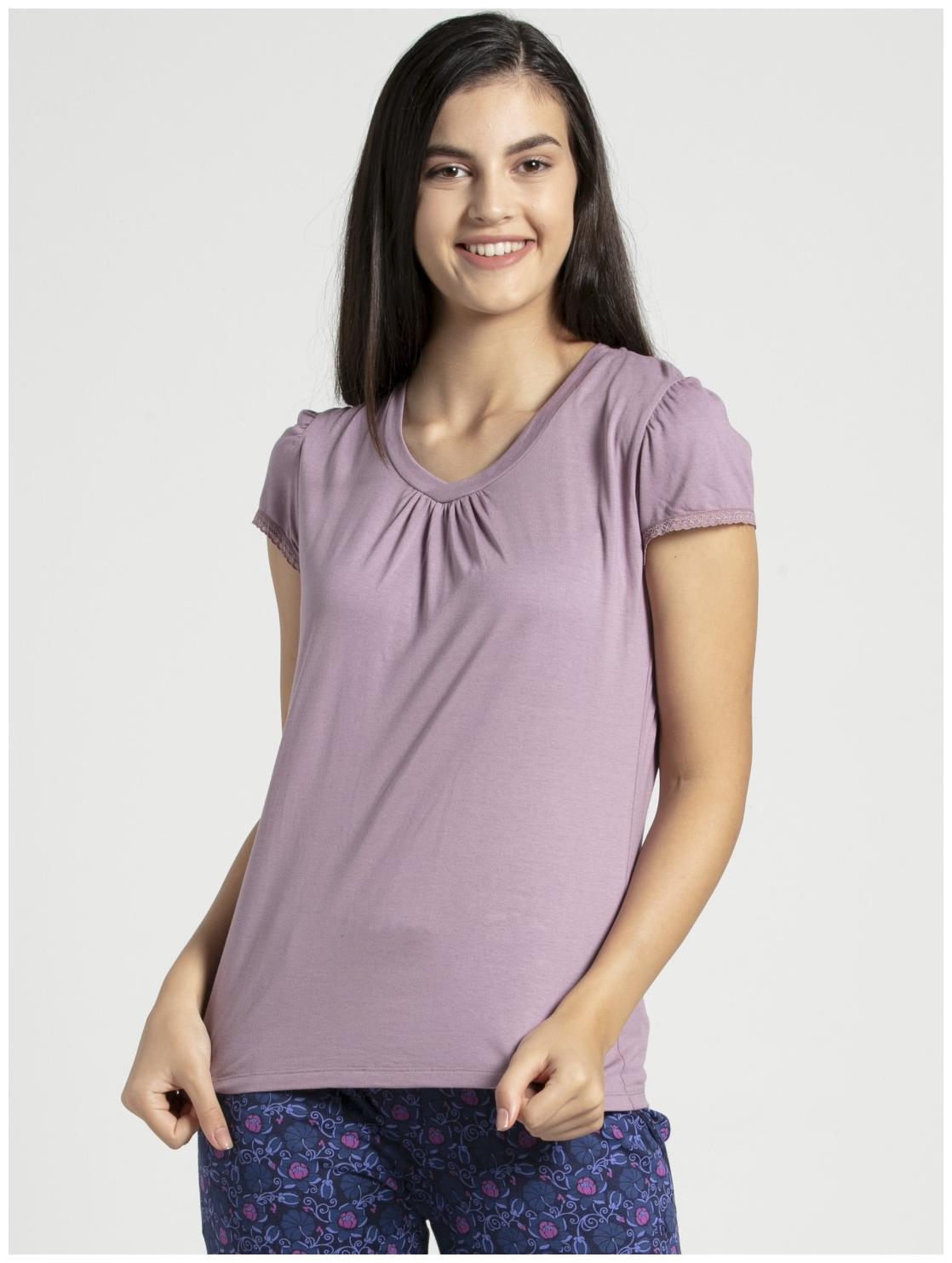 

Jockey Women Pink Regular fit V neck Microfibre T shirt