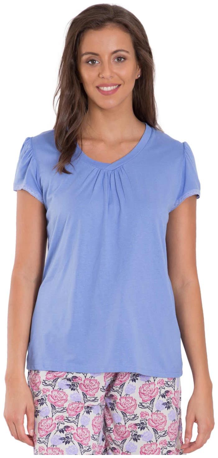 

Jockey Women Blue Regular fit V neck Blended T shirt
