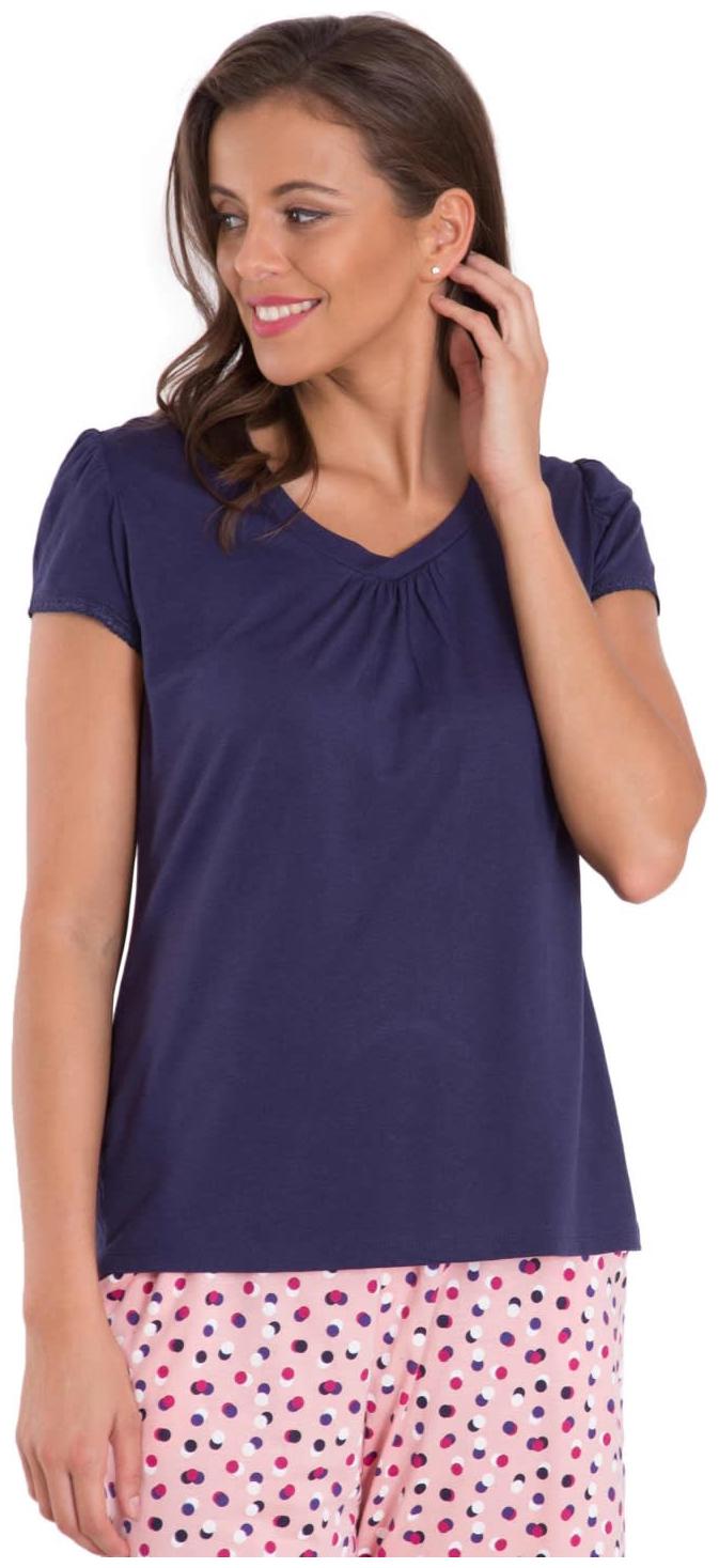 

Jockey Women Blue Regular fit V neck Blended T shirt