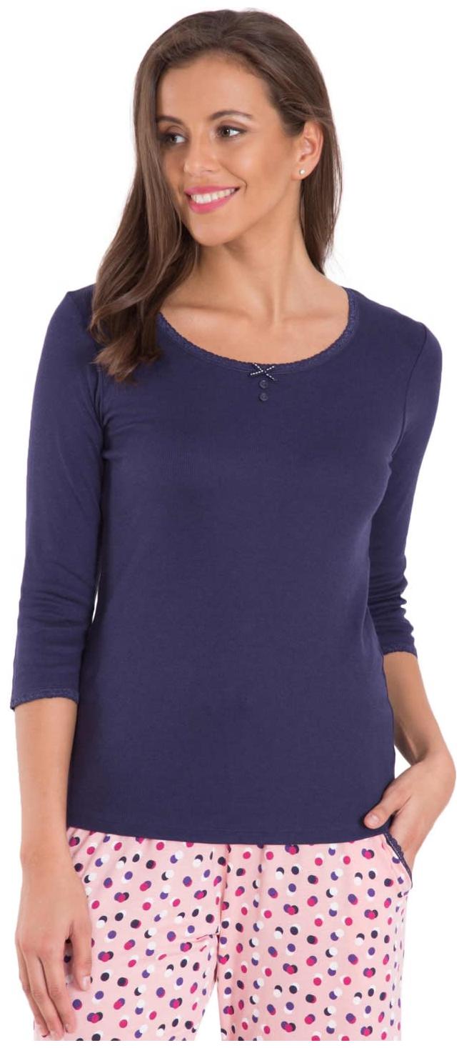 

Jockey Women Blue Slim fit Round neck Blended T shirt