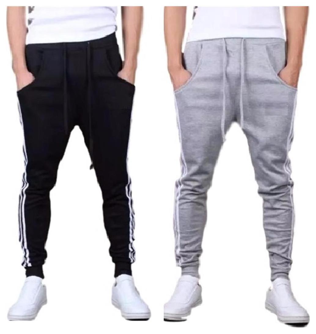 

JOGGERS PARK Men Cotton Track Pants - Black Grey