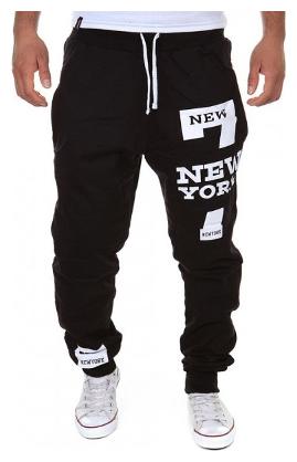

Joggers Park Mens Black Placement Print Relaxed Fit Trackpant