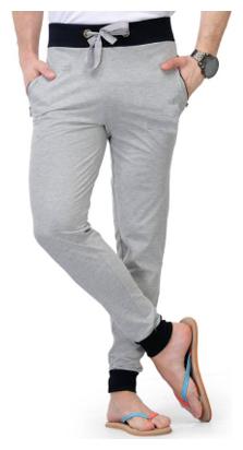 

JOGGERS PARK Men Grey Solid Slim fit Track pants