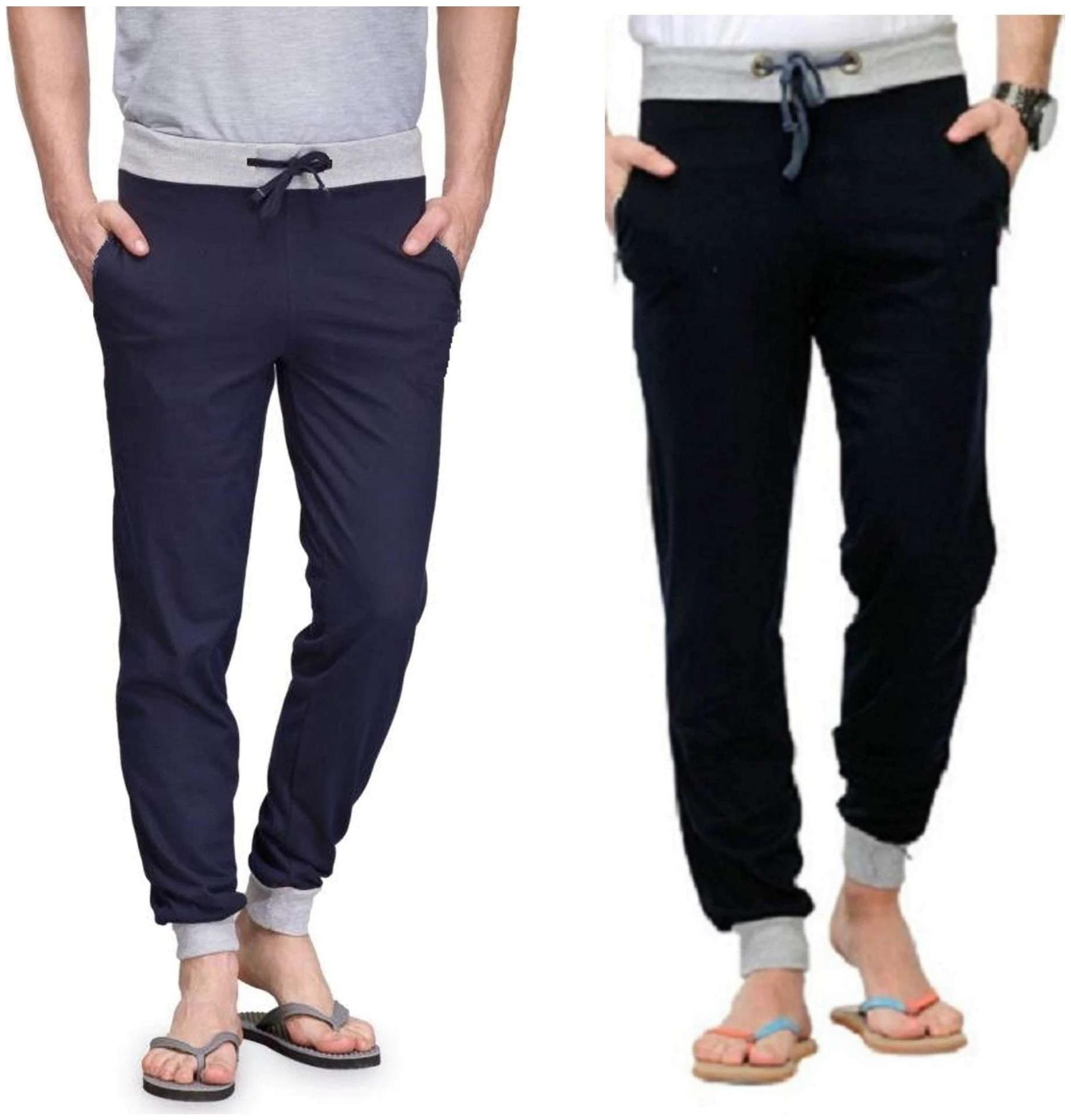 

JOGGERS PARK Men Navy blue Solid Slim fit Track pants