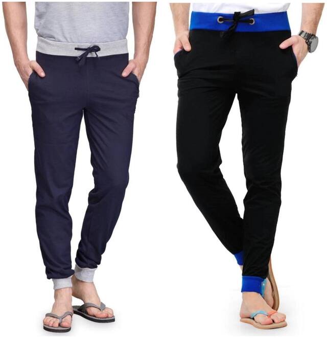 JOGGERS PARK Men Navy blue Solid Slim fit Track pants