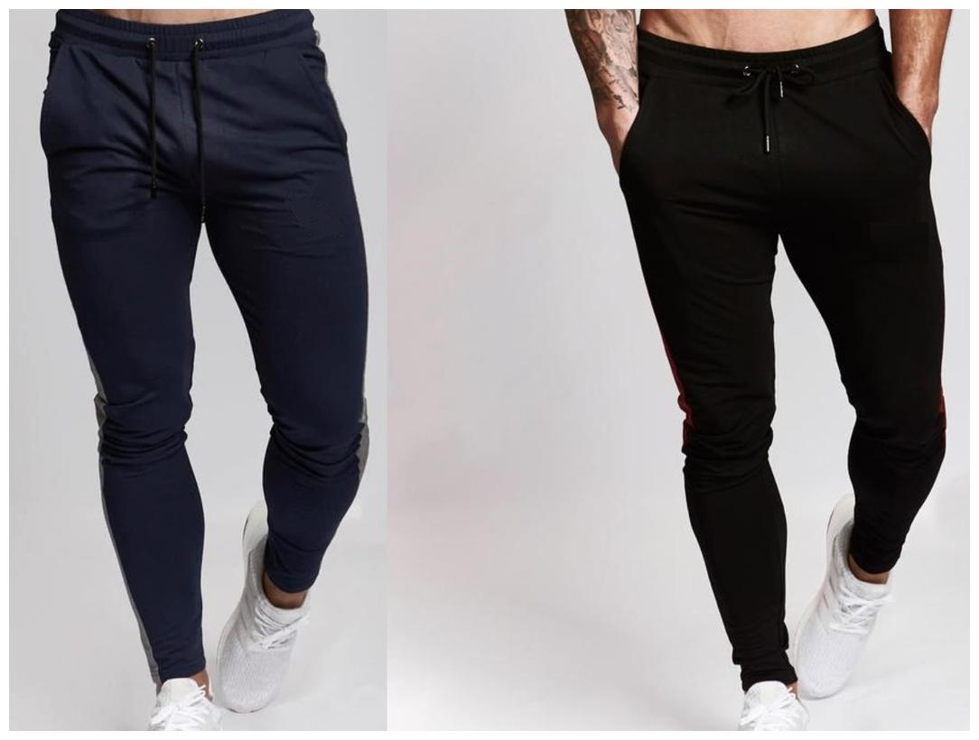 

JOGGERS PARK Men Black Blue Solid Slim fit Joggers