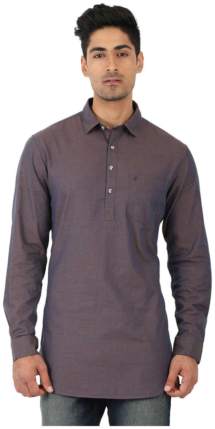 

John Players Men Brown Solid Slim Fit Casual Shirt