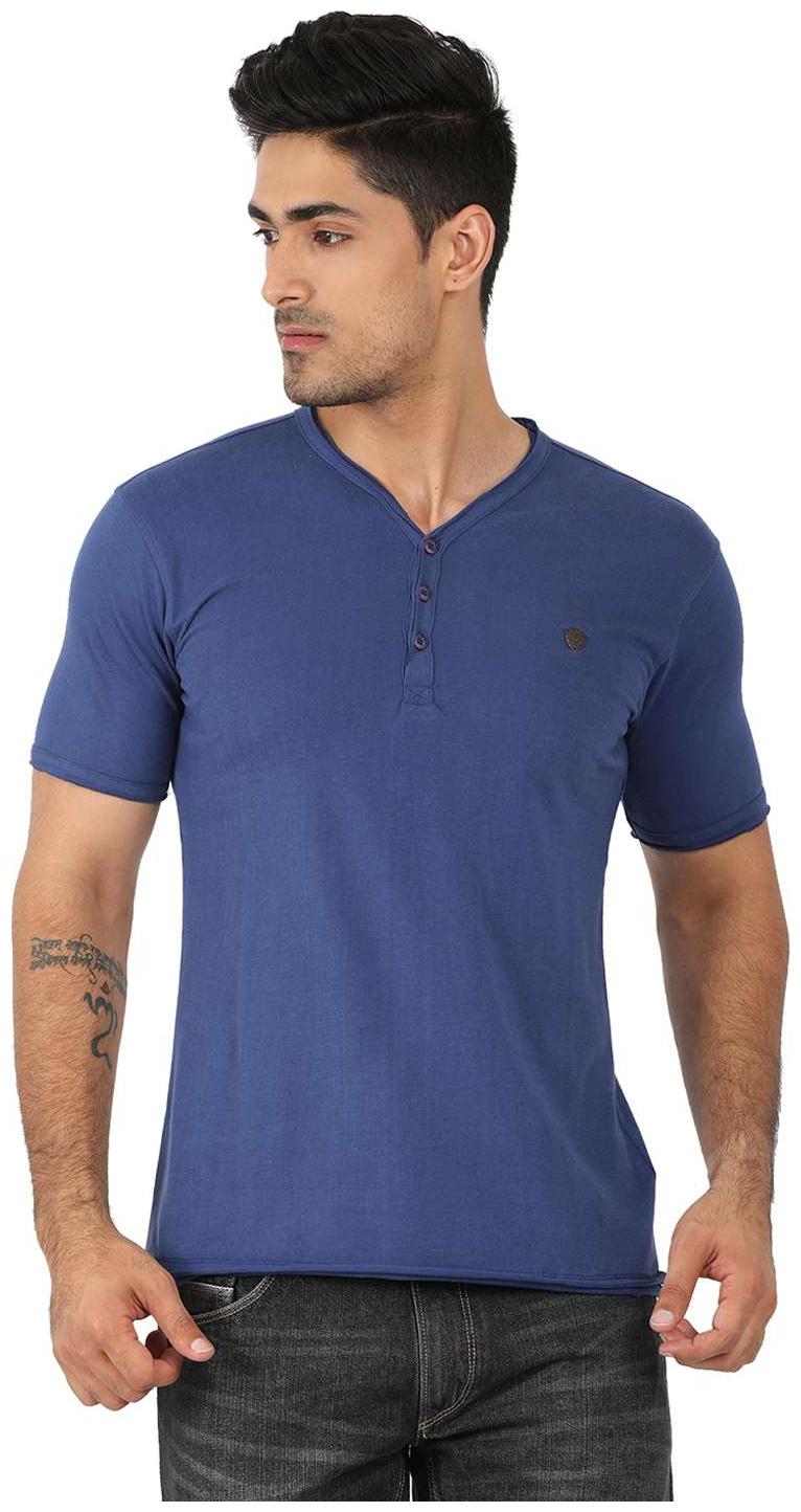 

John Players Men Blue Slim fit Cotton V neck T-Shirt - Pack Of 1