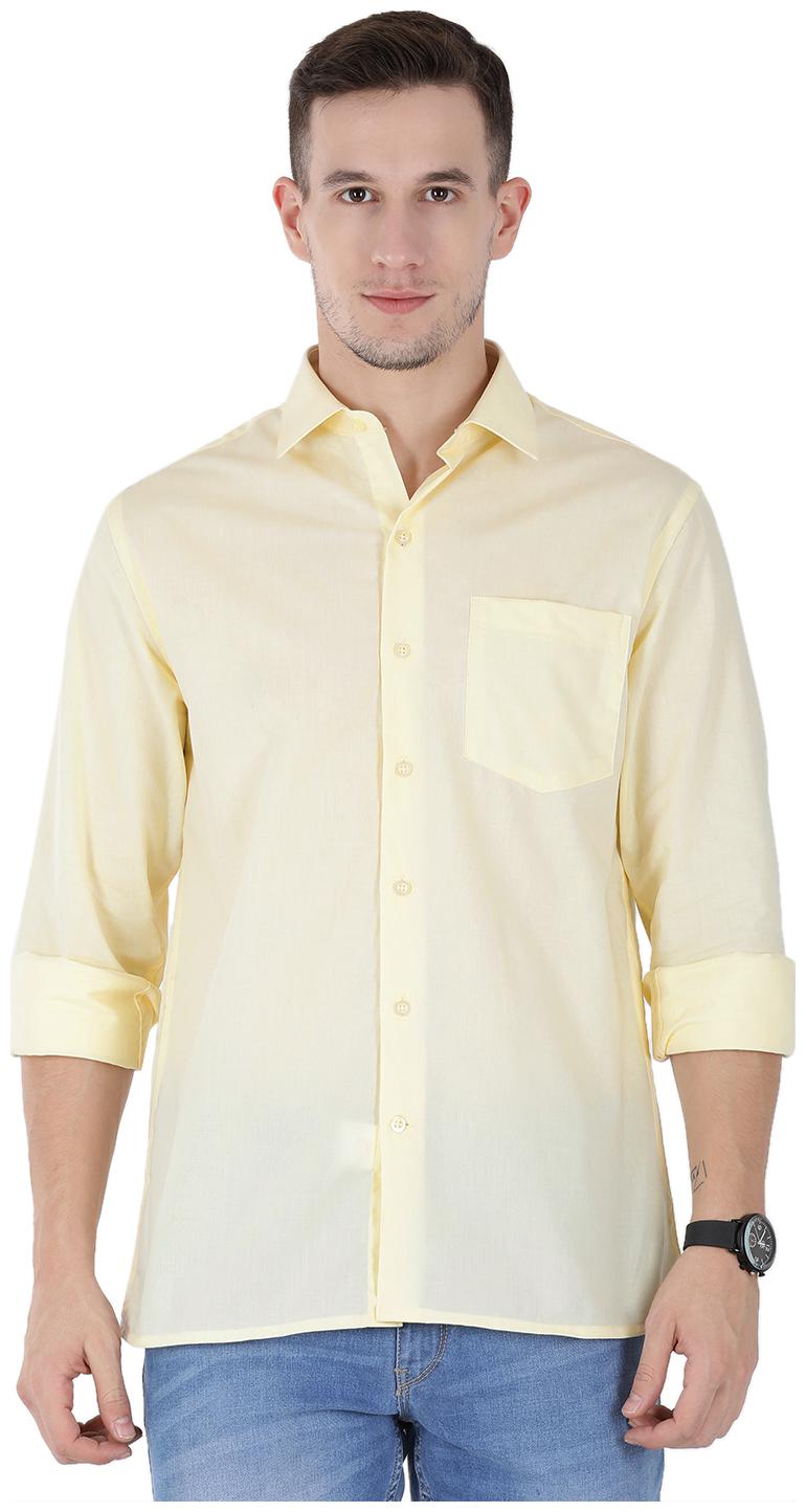 

John Players Men Slim fit Formal Shirt - Yellow
