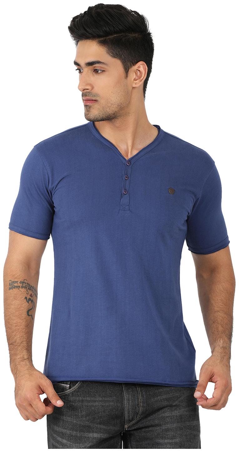 

John Players Men Blue Slim fit Cotton V neck T-Shirt - Pack Of 1