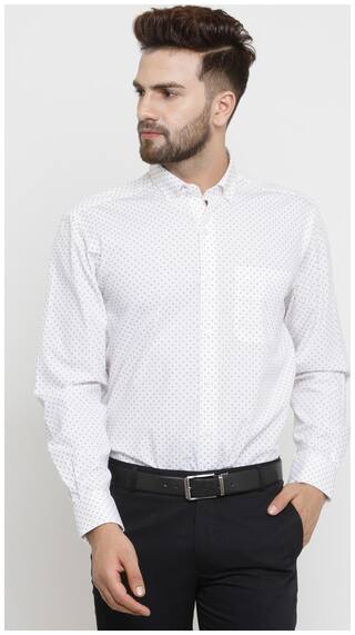 John Players Men Slim fit Formal Shirt - White