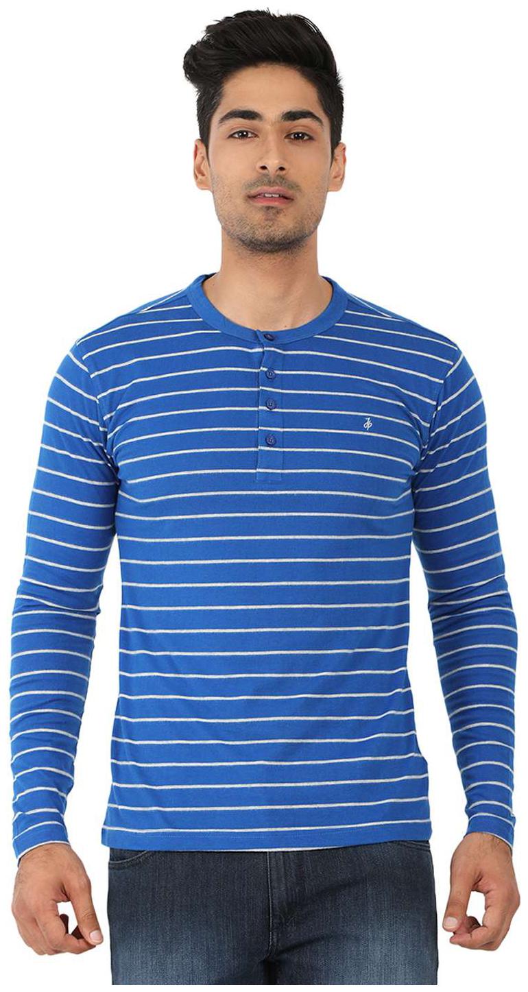 

John Players Men Blue Slim fit Cotton Round neck T-Shirt - Pack Of 1