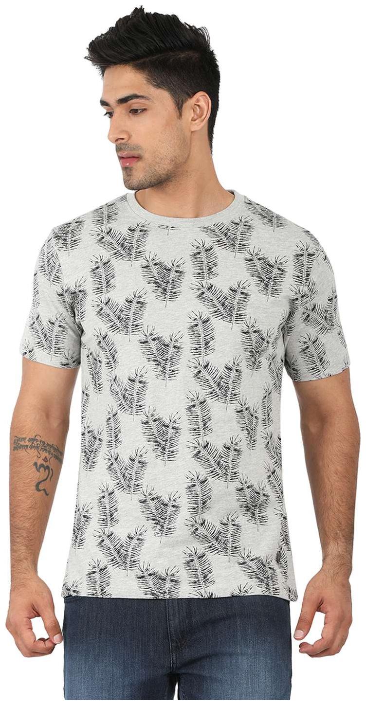 

John Players Men Grey Slim fit Cotton Round neck T-Shirt - Pack Of 1