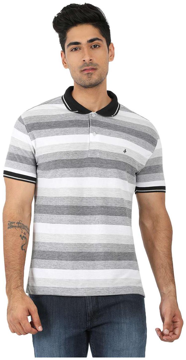 

John Players Men White Slim fit Cotton Polo collar T-Shirt - Pack Of 1