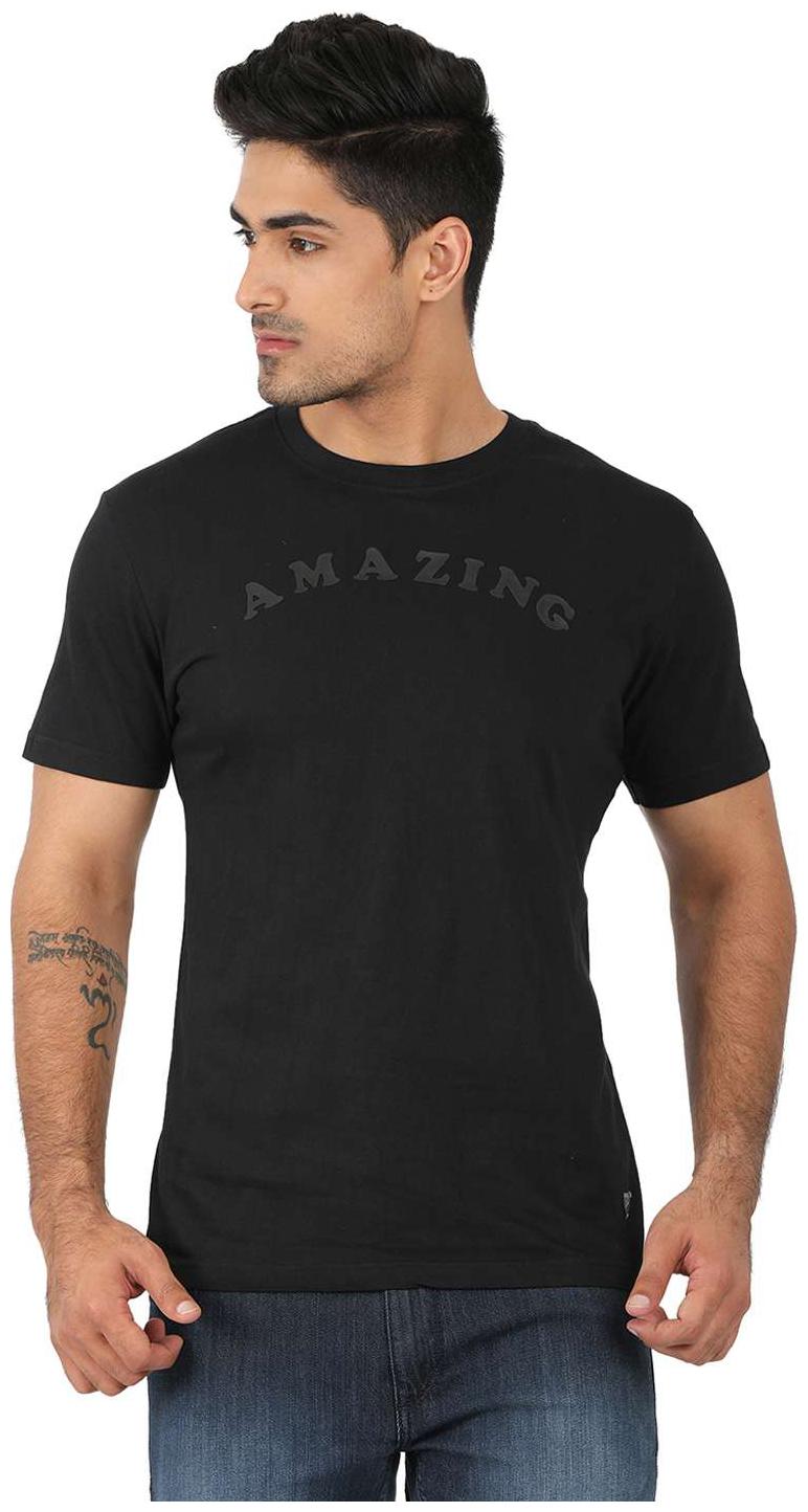 

John Players Men Black Slim fit Cotton Round neck T-Shirt - Pack Of 1