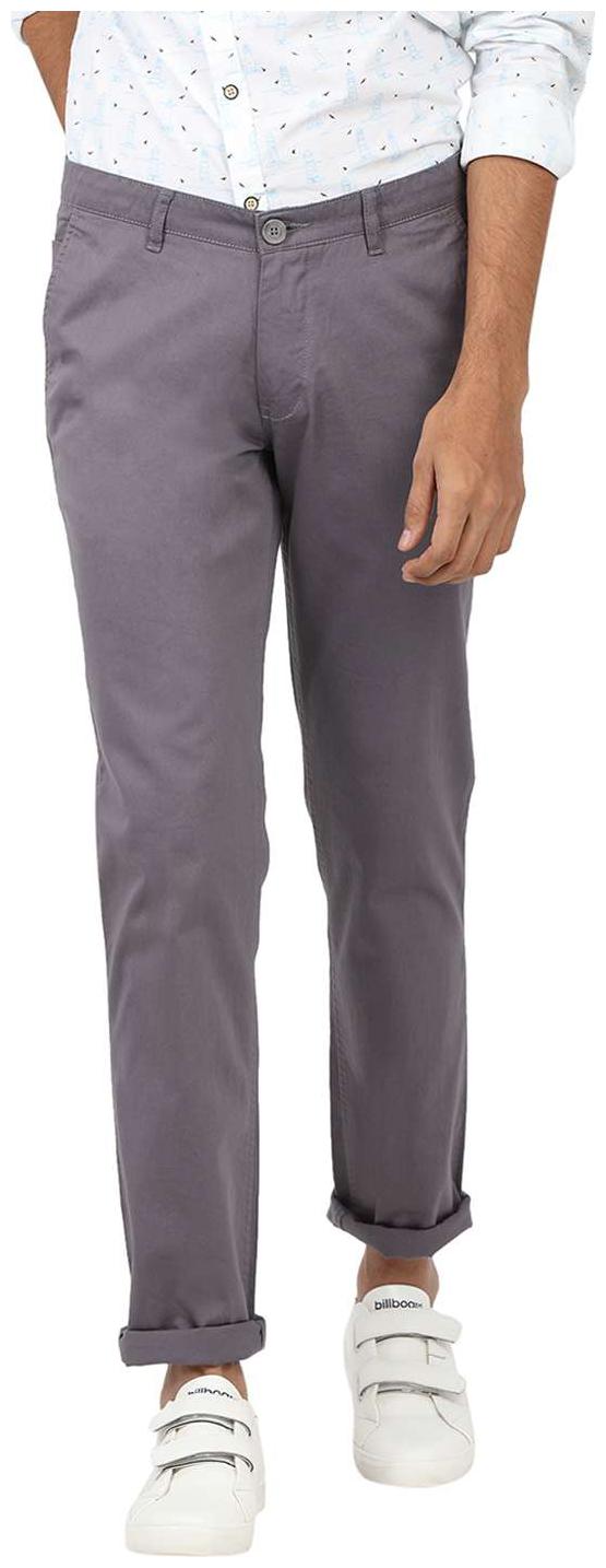 

John Players Men Grey Solid Slim fit Chinos