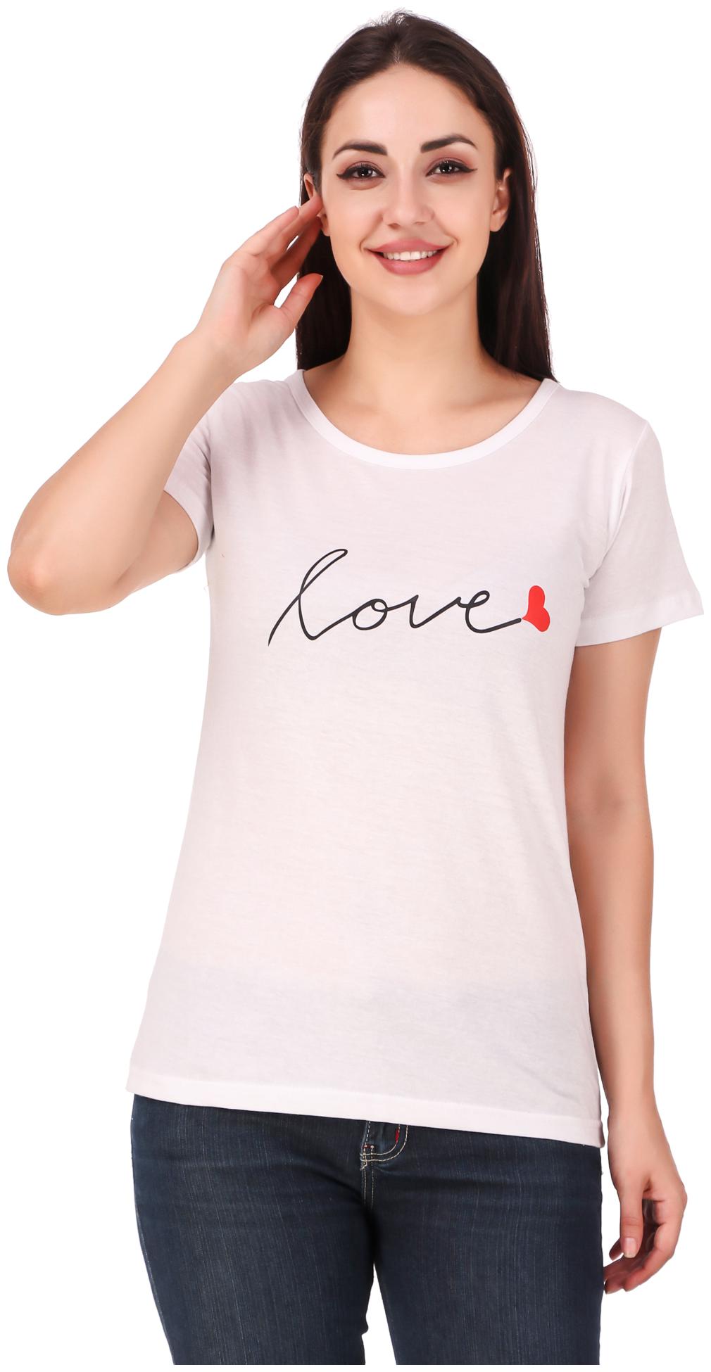 

Jollify Women White Regular fit Round neck Blended T shirt