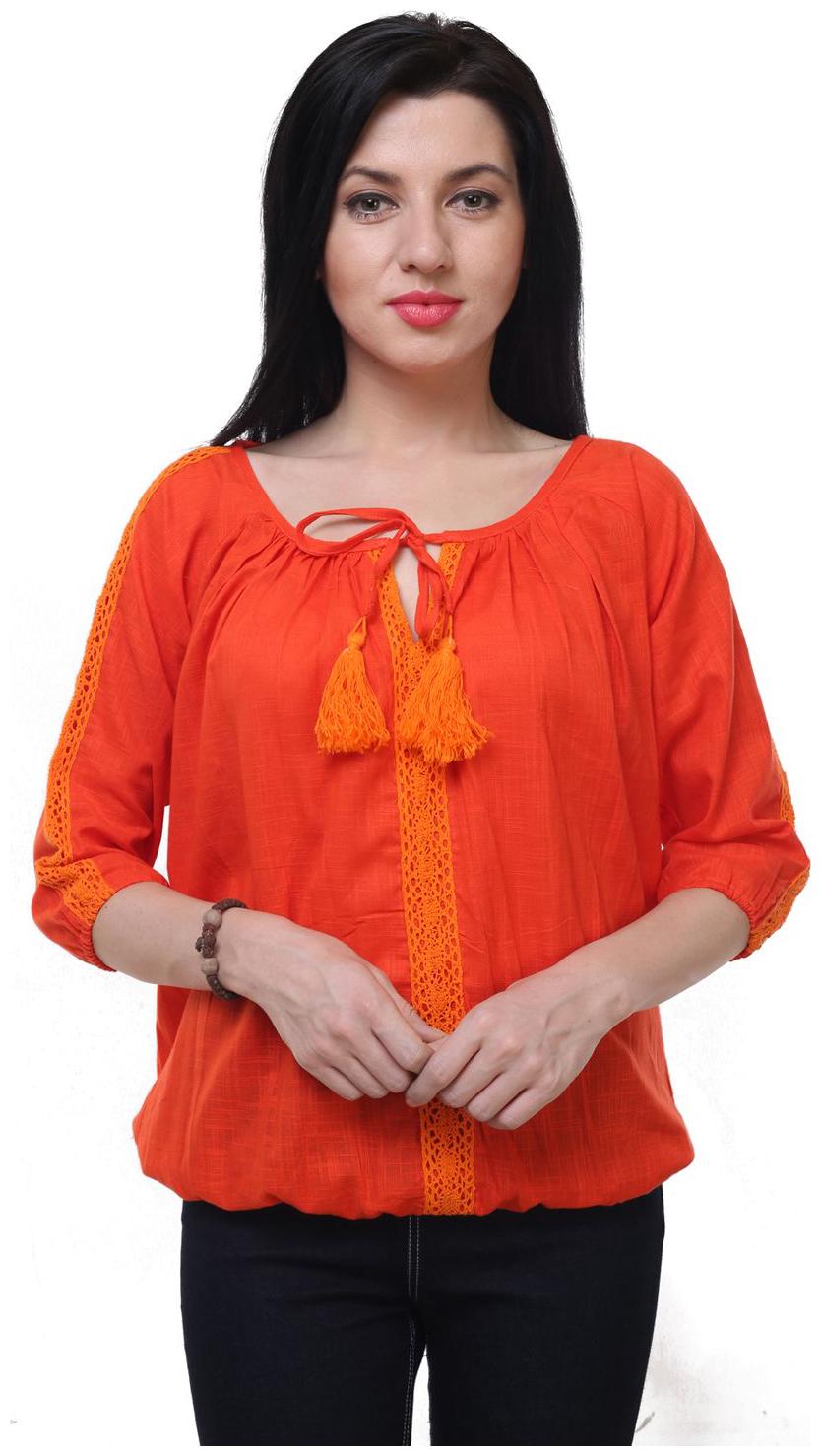 

Jollify Women Solid Regular top - Red
