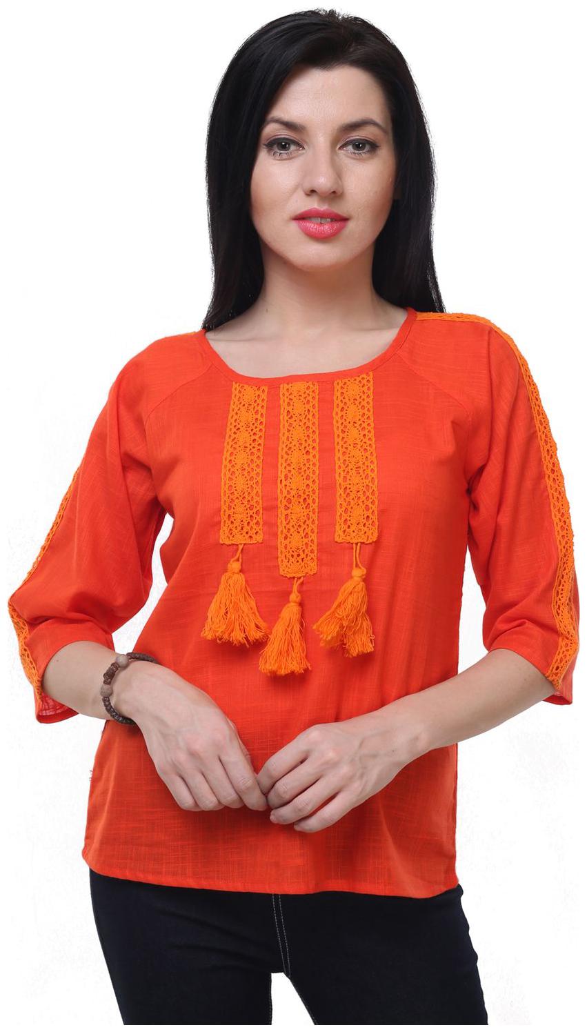 

Jollify Women Printed Regular top - Red
