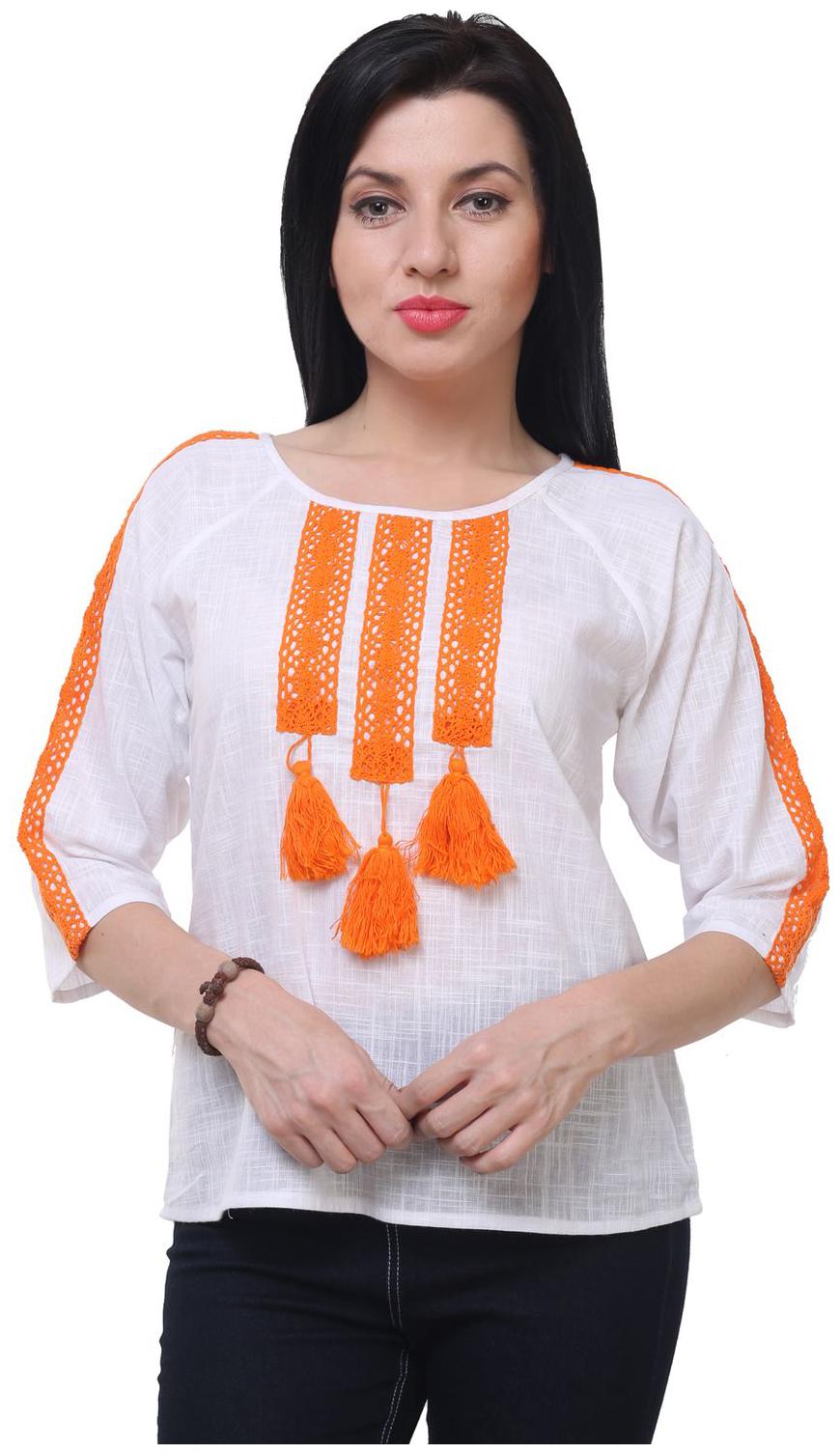 

Jollify Women Solid Regular top - White