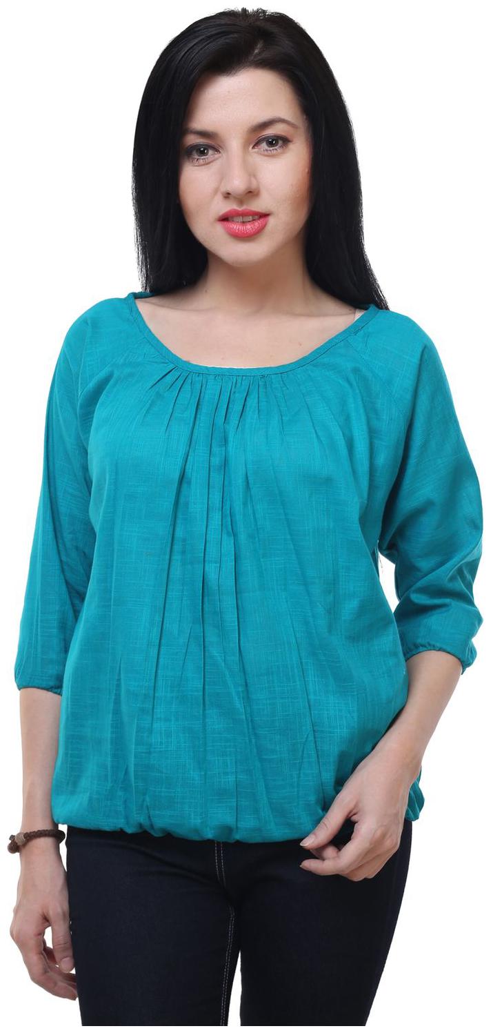 

Jollify Women Solid Regular top - Blue