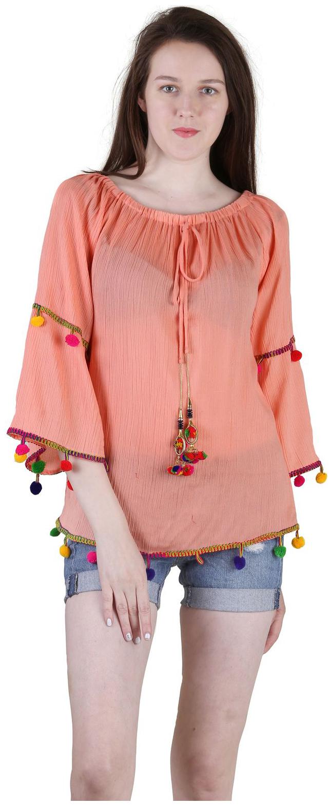 

Jollify Women Solid Regular top - Pink