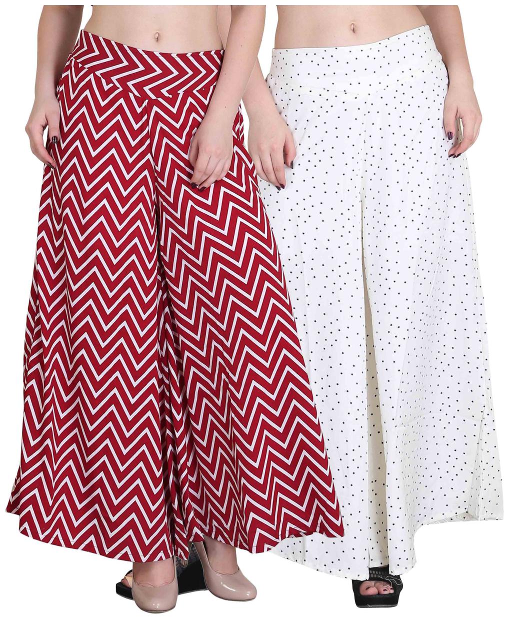 

Jollify Regular Fit Women s Multi color plazzo(pack of 2)