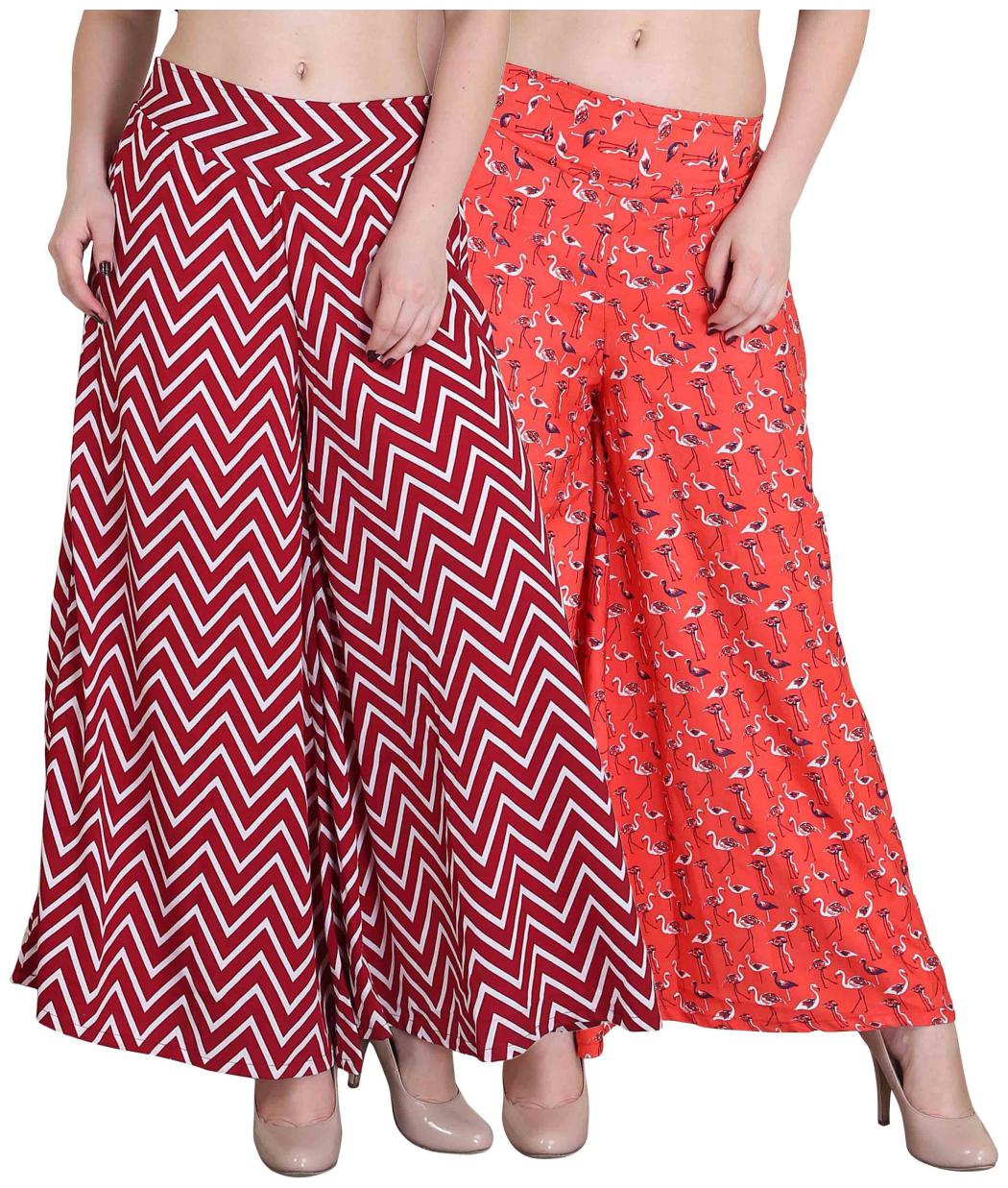 

Jollify Regular Fit Women s Multi color plazzo(pack of 2)