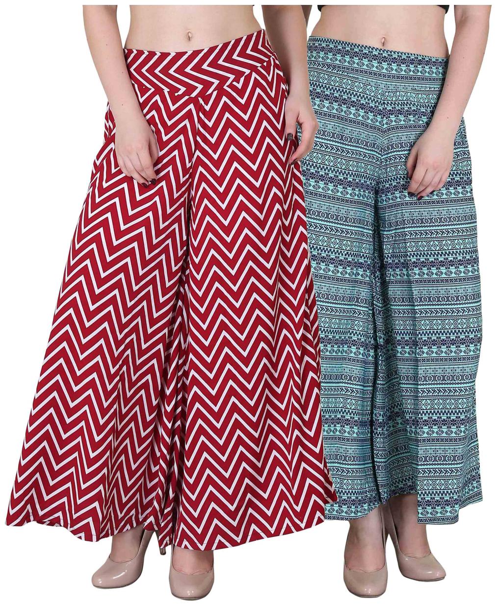 

Jollify Regular Fit Women s Multi color plazzo(pack of 2)