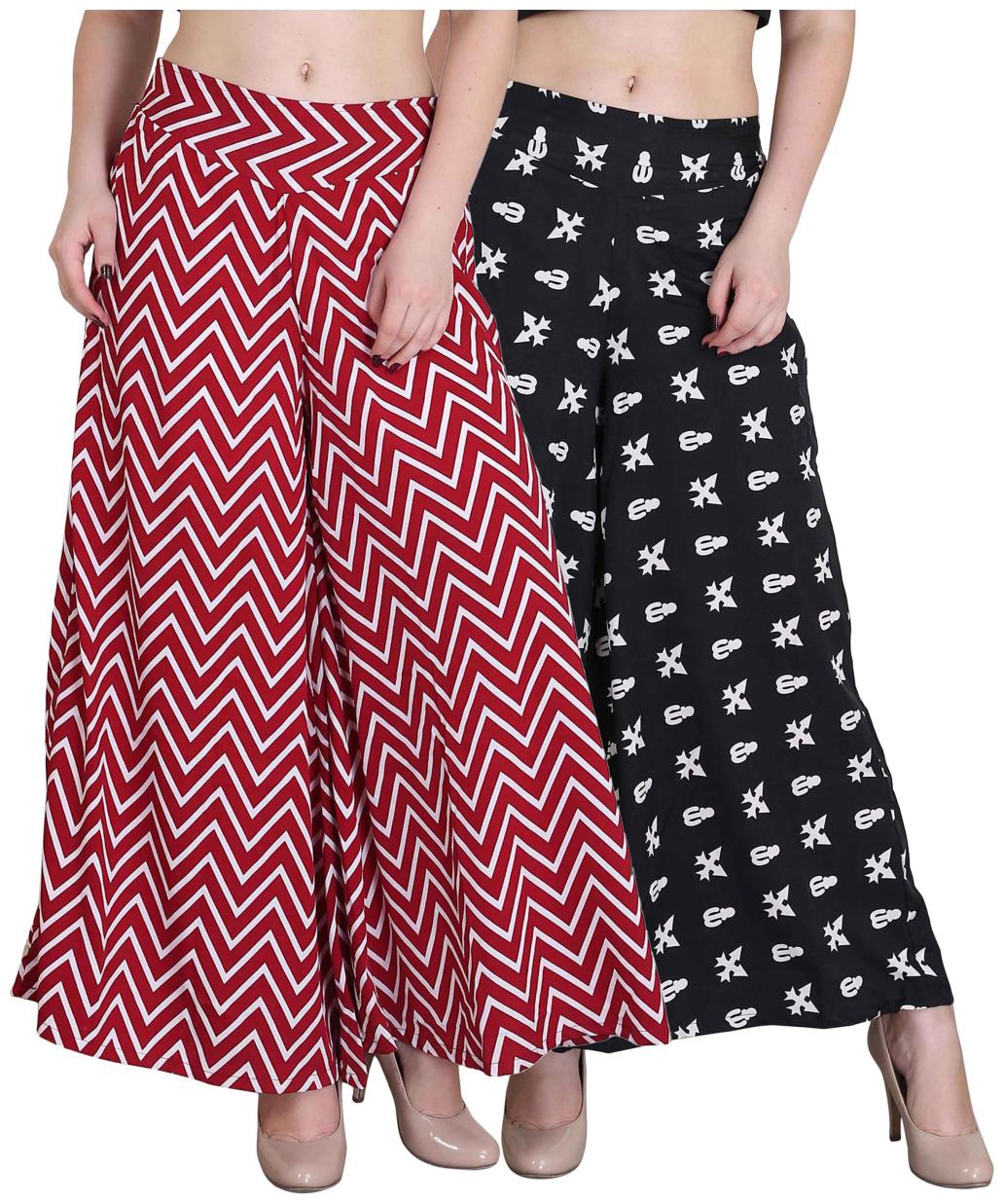 

Jollify Regular Fit Women s Multi color plazzo(pack of 2)