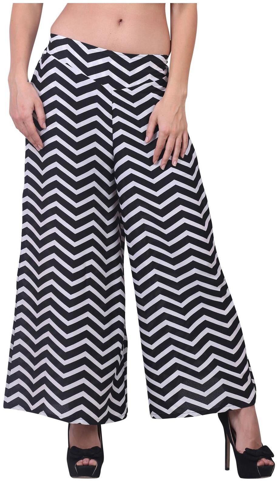 

Jollify white and black womens printed palazzo