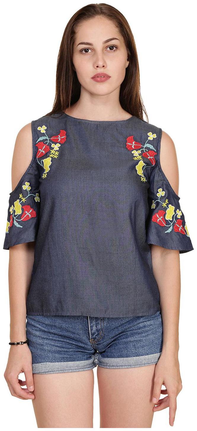 

Jollify Women Printed Regular top - Grey