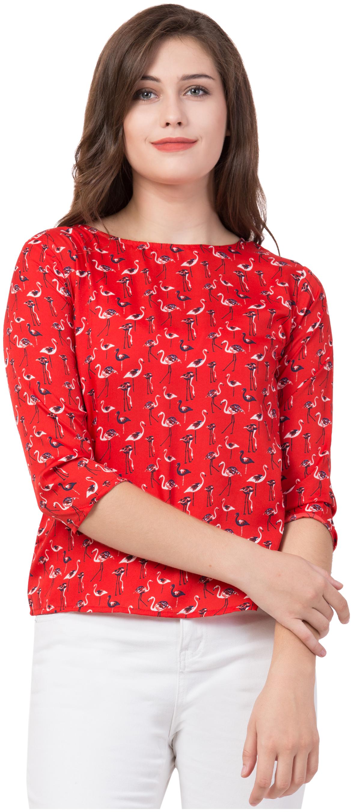 

Jollify Women Printed Regular top - Orange