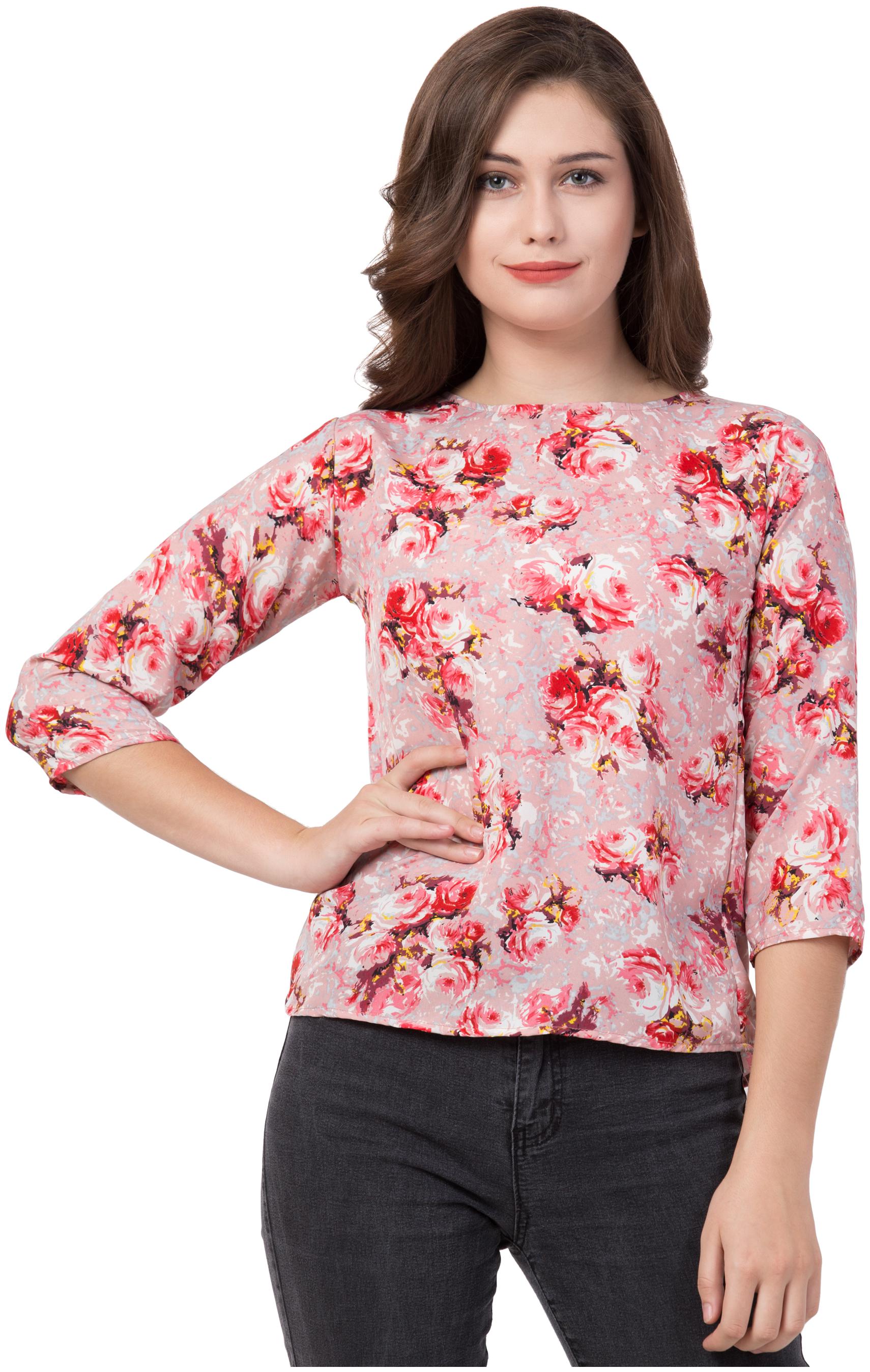 

Jollify Women Printed Regular top - Pink