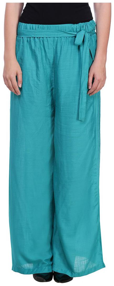 

Jollify Green Solid Flared Palazzo